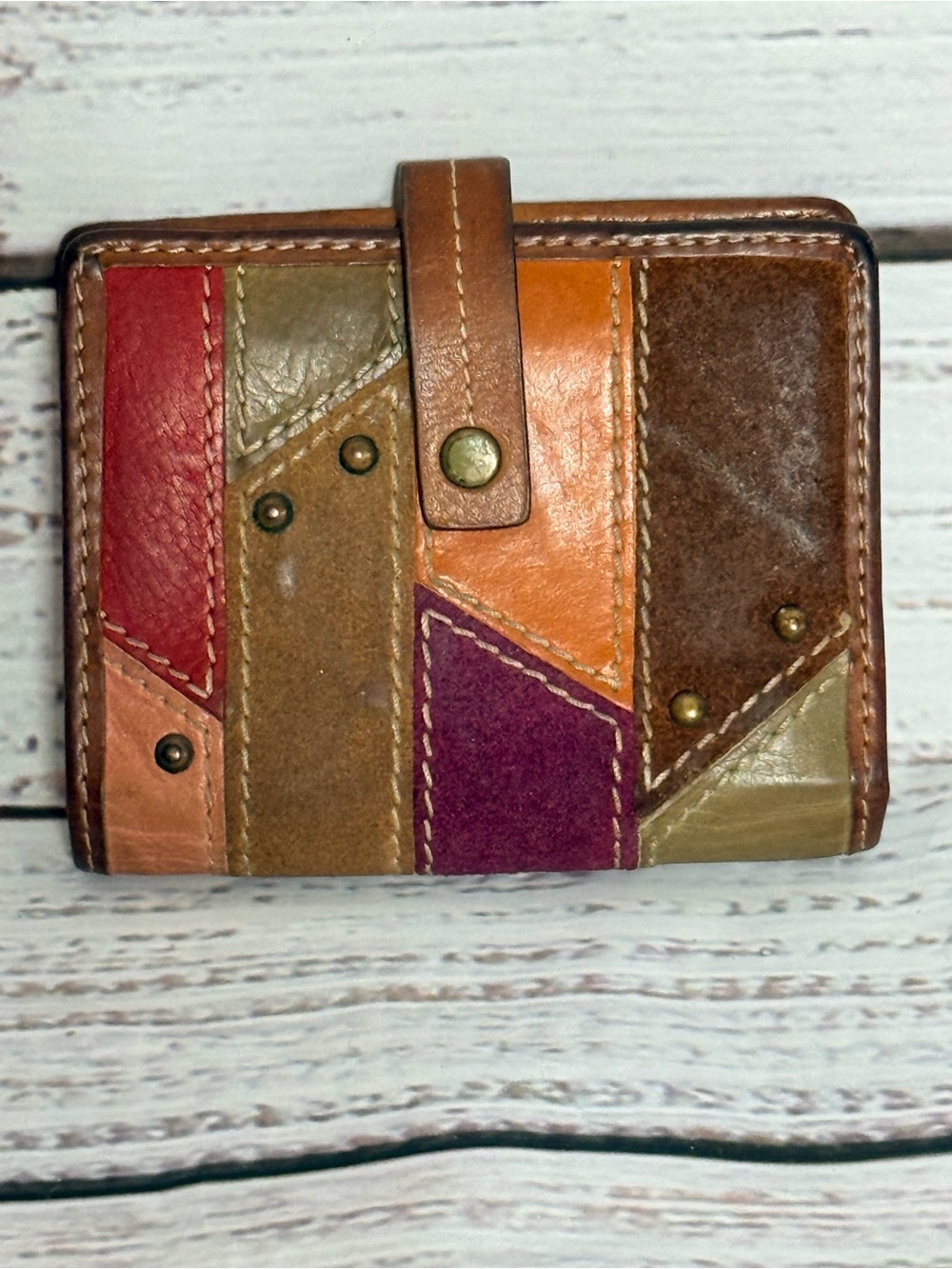 Fossil Brown Genuine Leather Zip Wallet